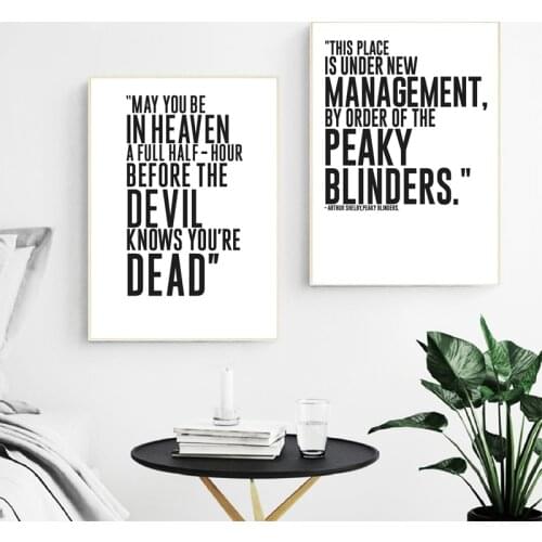 TV Series Quote Poster Peaky Blinders Print Wall Art Canvas Painting Arthur Shelby Gift