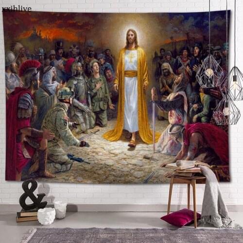 Jesus Vintage Decoration Custom HD Tapestry For Carpet Travel Mattress Wall Carpets Art Home Decor 70x95cm,100x150cm,130x150cm