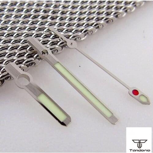 Japan C3 Super Lume Green Luminous Solid Watch Hands Fit For NH35 NH36 4R35 7029 Movement Three-dimensional Silver Rim