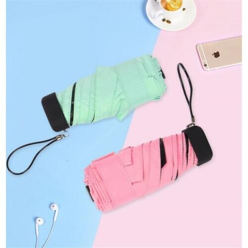 1PC Women Mini Pocket Umbrella Portable Flat Rainy Umbrellas 5 Fold Sun Lightweight Unisex Umbrella Girls Traveling Rain Gear