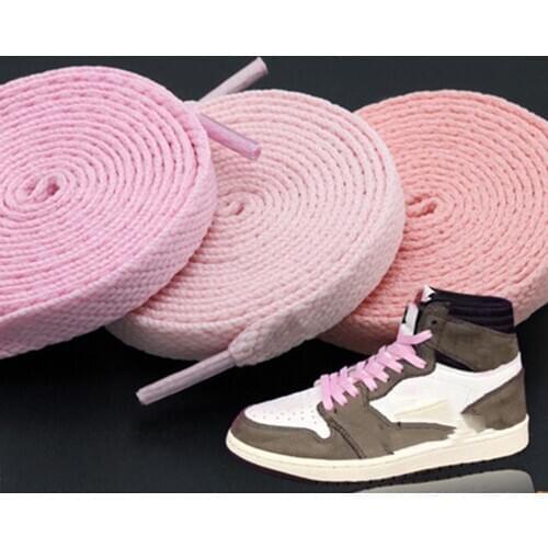 1Pair 120/140/160Cm Fashion Shoelaces Classic Jelly Color Flat Polyester Shoe Laces Cute Pink Color Elastic Shoelaces Hot