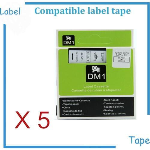 5X DYMO Standard D1 Labeling Tape for Label Manager Label Makers Black on White Tape for DYMO LabelManager 160 280 420P PnP 220P