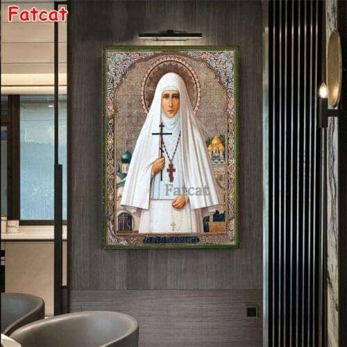 Diamond Painting St.New-Martyr Grand Duchess Elizabeth 5d diamond Embroidery Diy Needlework Orthodox Christian Icon PP1963