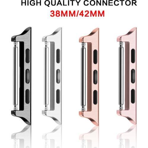 Seamless metal aluminum strap connector adapter for Apple Watch Band 38mm 42mm strap connector for iwatch watchband accessories