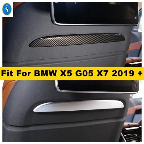 Matte / Carbon Fiber Look Interior Refit Kit Front Row Seat Back Decoration Strips Cover Trim For BMW X5 G05 X7 2019 2020 2021