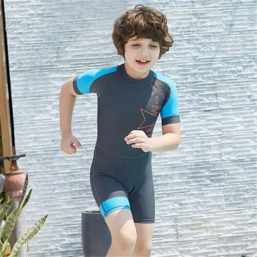 Childrens Swimming Diving Surfing Suits Quick Dry Sun Protection Fitting Light One-piece Swimming Suits