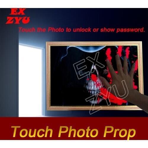 EXZYU Touch Photo Prop real life Escape Room Game touch right position to unlock the chamber room