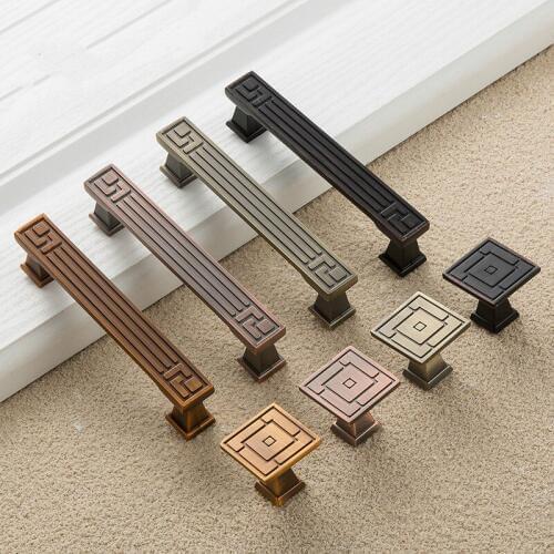 JD Chinese Style Bronze Wardrobe Handles Vintage Drawer Cabinet Door Handles Antique Garden Door Knob Furniture Handles