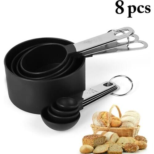 Kapmore 8Pcs/Set Measuring Cups And Spoons Stainless Steel Kitchen Measuring Tools Measuring Spoon Kitchen Tools Accessories