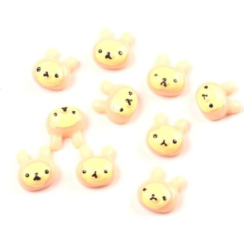 LF 20Pcs Mixed 13x14mm Bear Head Resin Cabochon Flatback Decoration Crafts Embellishments For Scrapbooking Diy Accessories