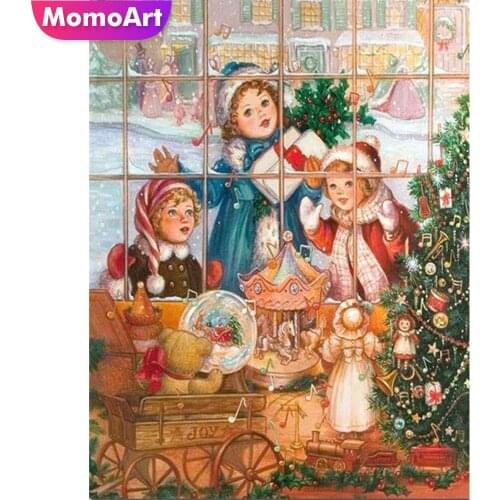 MomoArt 5D DIY Diamond Painting Christmas Child Full Square Diamond Embroidery Cartoon Craft Kits Mosaic Art Home Decor Gift