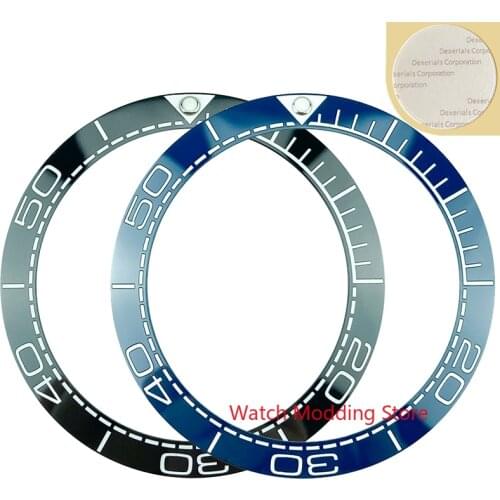 Sloping Design Lume Pip 38mm Black/Blue Ceramic Bezel Insert White Printing Fit Sea Master SKX007/009 Diver Mens Watches