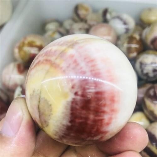 Natural red pattern ballstone quartz crystal ball beautiful Red patterned stone balls
