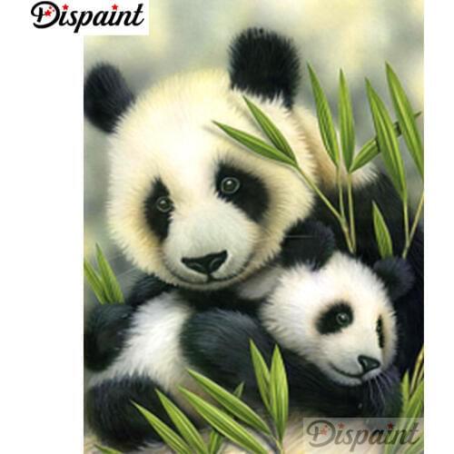 Dispaint Full Square/Round Drill 5D DIY Diamond Painting "Animal panda" Embroidery Cross Stitch 3D Home Decor A11665