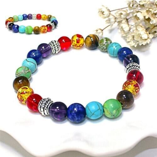 Newst 7 Chakra Bracelet Men Healing Balance Beads Reiki Buddha Prayer Natural Stone Yoga Bracelet For Women HOT