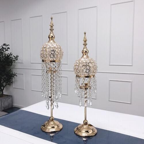 Silver Crystal Candle Holders Luxury Wedding Decoration Table Centerpieces Candelabra Glass Stand Bougeoirs Nordic Style AC50CH