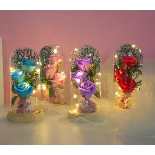 Rose In Glass Dome Forever Pink Red Rose Preserved Rose Belle Rose Special Romantic Gift
