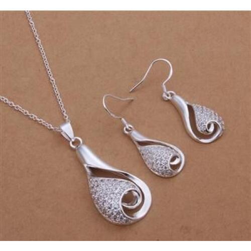 S361 925 Hot Selling Silver Color Jewelry Sets For Women Fashion Jewelry Set Necklace Earring /aqpajhwa Bchajtoa
