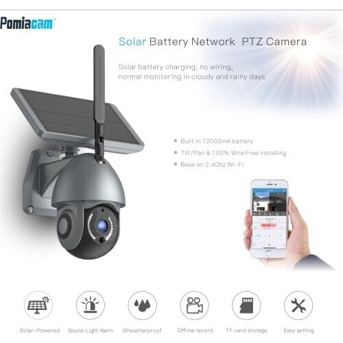 Solar IP Wifi Camera PIR 1080P HD Wireless Outdoor solar Panel CCTV Security Surveillance Camera IP66 WaterProof Sound-light