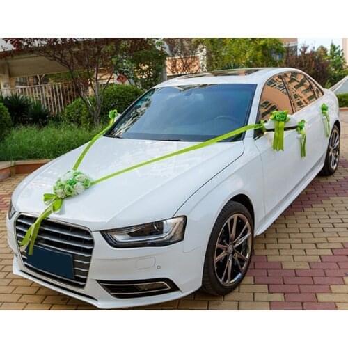 Wedding Car Decoration Kits 5 Meters Ribbons & 6 Large Flower Bows Multicolor