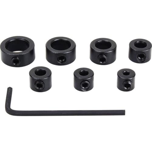 7Pcs/Lot 3-12mm Drill Bit Depth Stop Collar Ring Positioner Spacing Ring Woodworking Drill Bit Hex Wrench
