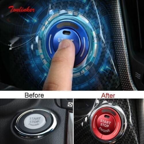 Tonlinker Interior Lgnition Device Button Cover sticker For Infiniti Q50/Q70/Q70L 2019-2020 Car styling 1 PCS Aluminum Stickers