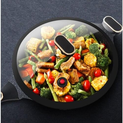 Thickened aluminum alloy non stick wok household flat bottom micro pressure cooker anti-rust seal heat preservation frying pan
