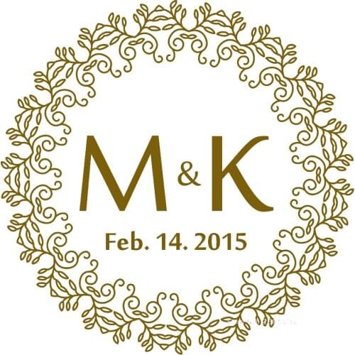 Wreath Wedding Floor Decor Decals Custom Bride & Groom Name Initials Wedding Rooms Wall Decoration Creative Wall Sticker LC1244