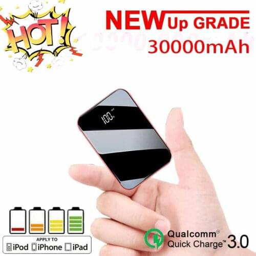 30000mAh Power Bank Mini Fast Charging Power Bank Portable Battery Charger PoverBank is suitable for Phone and Android phones