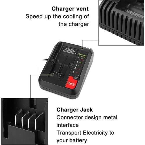 Rechargeable Charger LCS1620 20V For BLACK&DECKER Lithium Battery Portable Charging Charger For LBXR20 LB20 LBX20 LBXR2020-OPE