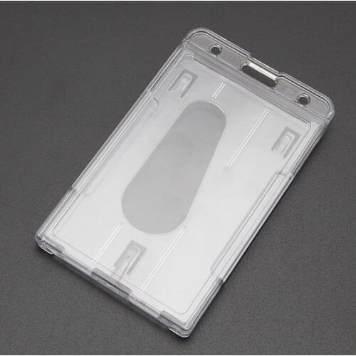 Hard Plastic Clear ID Access Card Cover Credit Card Case Badge Holder Double Side desk organizers accessories kids organization