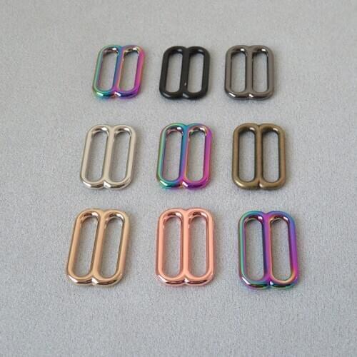 10Pcs 25mm Webbing Straps Metal Buckle Slider Tri Glide For Bag Accessory Adjuster Belt Loop Hardware Dog Collar Harness Clasp