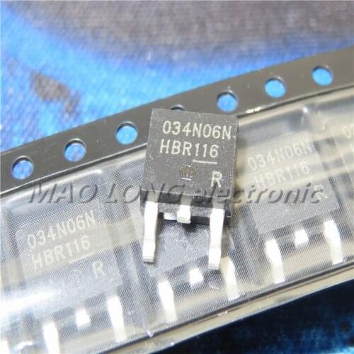 10PCS/LOT 034N06N IPD034N06N3G TO-252 60V 100A MOS tube field effect tube New In Stock Original Quality 100