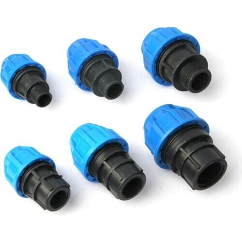 6pcs 1/2" 3/4" 1" To 20 25 32mm PE Pipe Connector Agricultural Irrigation Water Hose Quick Joints Water Tube Connectors