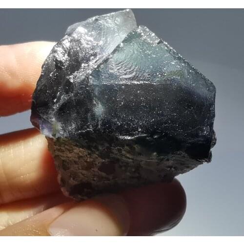 69gNatural mirage purple fluorite mineral stone home decoration ring vein healing teaching sample crystal quartz treasures