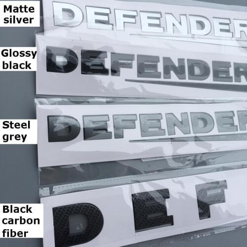 Car Styling Refitting Front Hood and Lower Trunk Sticker Glossy Black Carbon Fiber Letters Emblem for Land Rover DEFENDER Badge