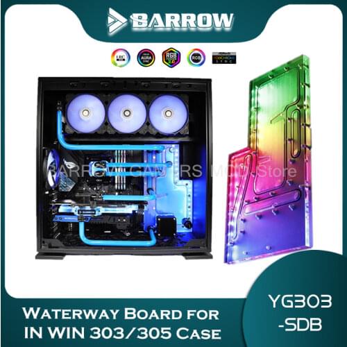 Barrow Distro Plate For IN WIN 303/305 Case LRC2.0(5V 3Pin AURA) Water Cooling Program YG303-SDB