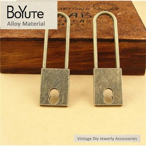 BoYuTe (40 Pieces/Lot) 51*15MM Antique Bronze Plated Metal Big Lock Pendants for Diy Jewelry Findings Accessories Diy Hand Made