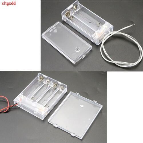 Cltgxdd 1pcs 2X 4X AA Battery Holder Box Case With Switch New 2A Battery Holder Box Case With Switch Transparent