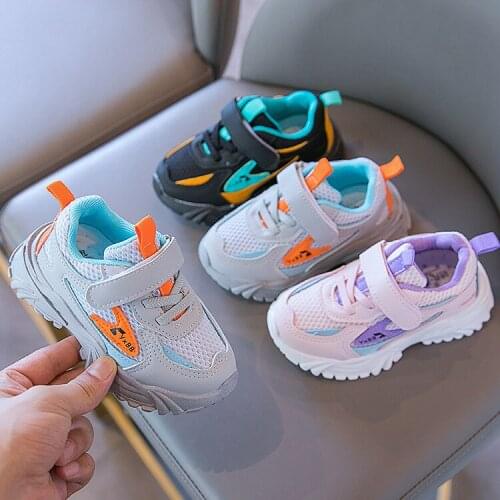 Children Running Shoes for Boys Girls 2021 Autumn New Kids Fashion Sneakers Student Shoes Mesh Breathable Sports Shoes 21-30