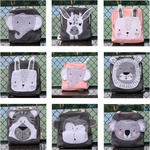 Children Backpack Toddler Kids School Bag Animals Design Girl Boys BackpackKindergarten Cartoon Rabbit lion Pink print Bag
