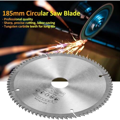 1pc Wood Saw Blade 185mm 80T TCT Circular Blade Wood Plastic PVC Pipe Cutting Disc Carbide High Speed Steel Blade Cutting Disc