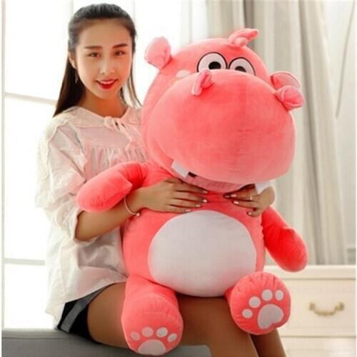 Fancytrader Big 47'' Lovely Soft Animal Hippo Plush Toy Giant 120cm Stuffed Cartoon Hippopotamus Doll Pillow