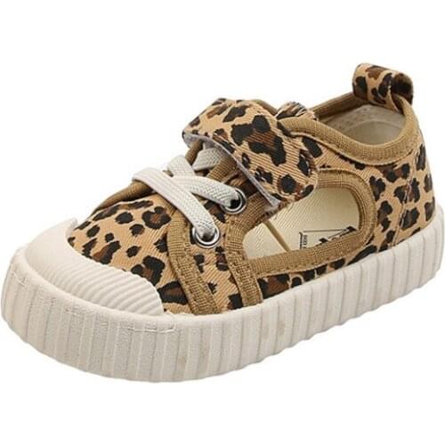 Canvas Childrens Shoes Glitter star Leopard Print boys Sneakers Spring Autumn Casual Shoes for Girls Kids Flats Tenis Infanti