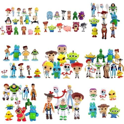 Toy Story Woody Buzz Lightyear Jessie Lotso Forky Horse PVC Collectible Cartoon Figure Toys Dolls