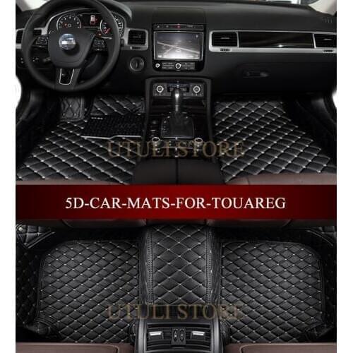 Leather Car floor mats for Volkswagen Touareg custom fit car all weather carpet floor liners foot mats