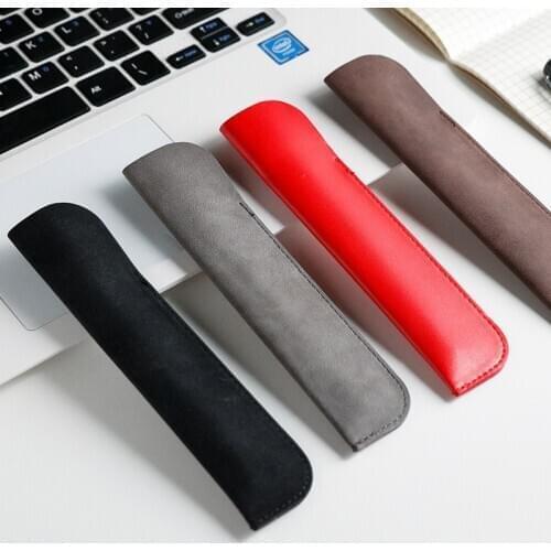 Leather pencil cases Holder Retro Handmade Cowhide Pen Case Portable Vintage Pen Bag Pen Protector Office School Stationery