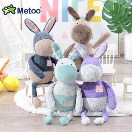 Metoo Doll Cute Cartoon Girls Baby Soft Plush Donkey Stuffed Toys Kawaii Lovely Animal For Kid Children Christmas Birthday Gift