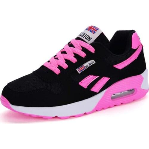 Summer Air Cushion Sneakers Womens Tennis for Running Lady Ladies Sport Shoes Sneakers Womens Black Sports Shoes Pink GMB-1692