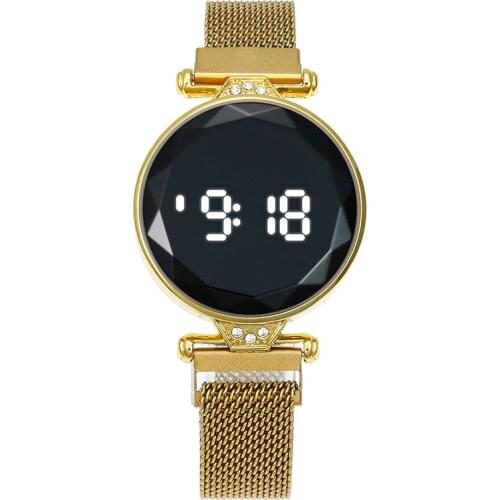 2021 Fashion Luxury Waterproof Mens Womens LED Display Digital Date Time Stainless Steel Rose Gold Digital Watch Horloges